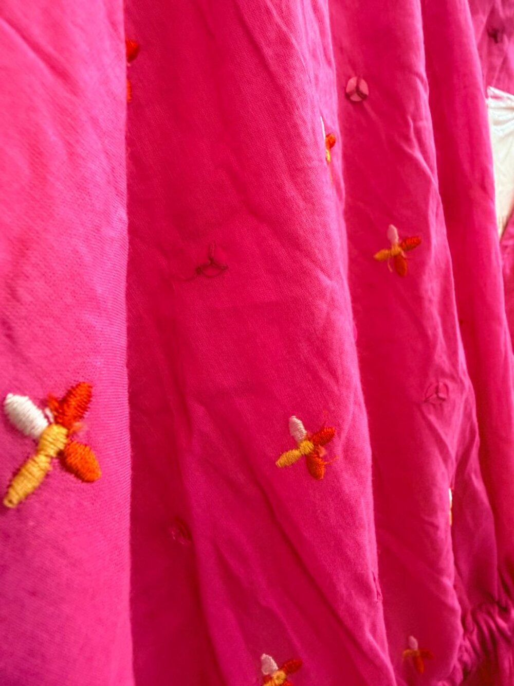 Shiraleah Pink Embroidered Pom Pom Cover Up NWT - Picture 7 of 11